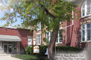 St. Thomas Presbyterian Church now St. Thomas Wesley United Church.  Classes for the Saskatoon Normal School relocated in 1919, to both St. Mary's separate school, and St. Thomas Presbyterian Church which provided space for classrooms.